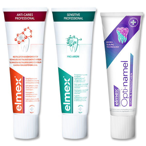 PreviDent toothpaste tube, Colgate total tube, and Colgate Sensitive tube product images